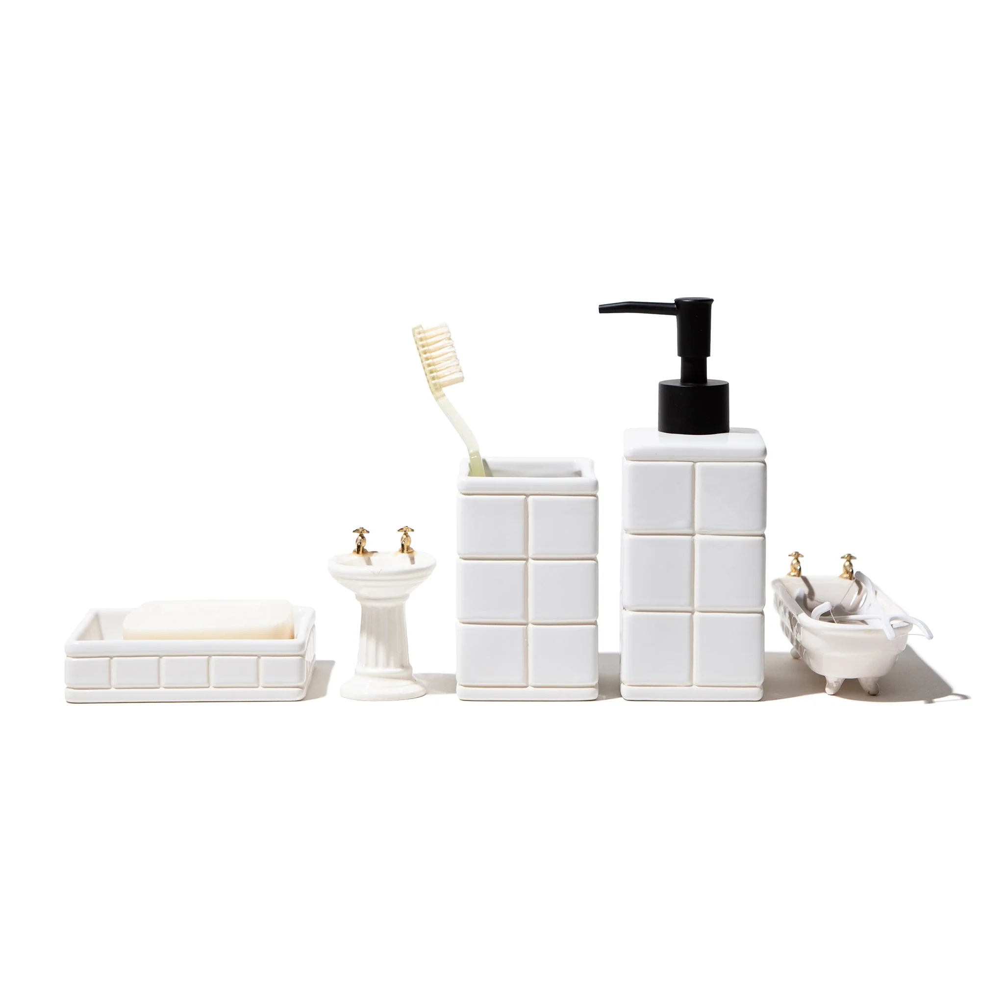 CERAMIC BATH ENSEMBLE TOOTHBRUSH STAND - Image 4