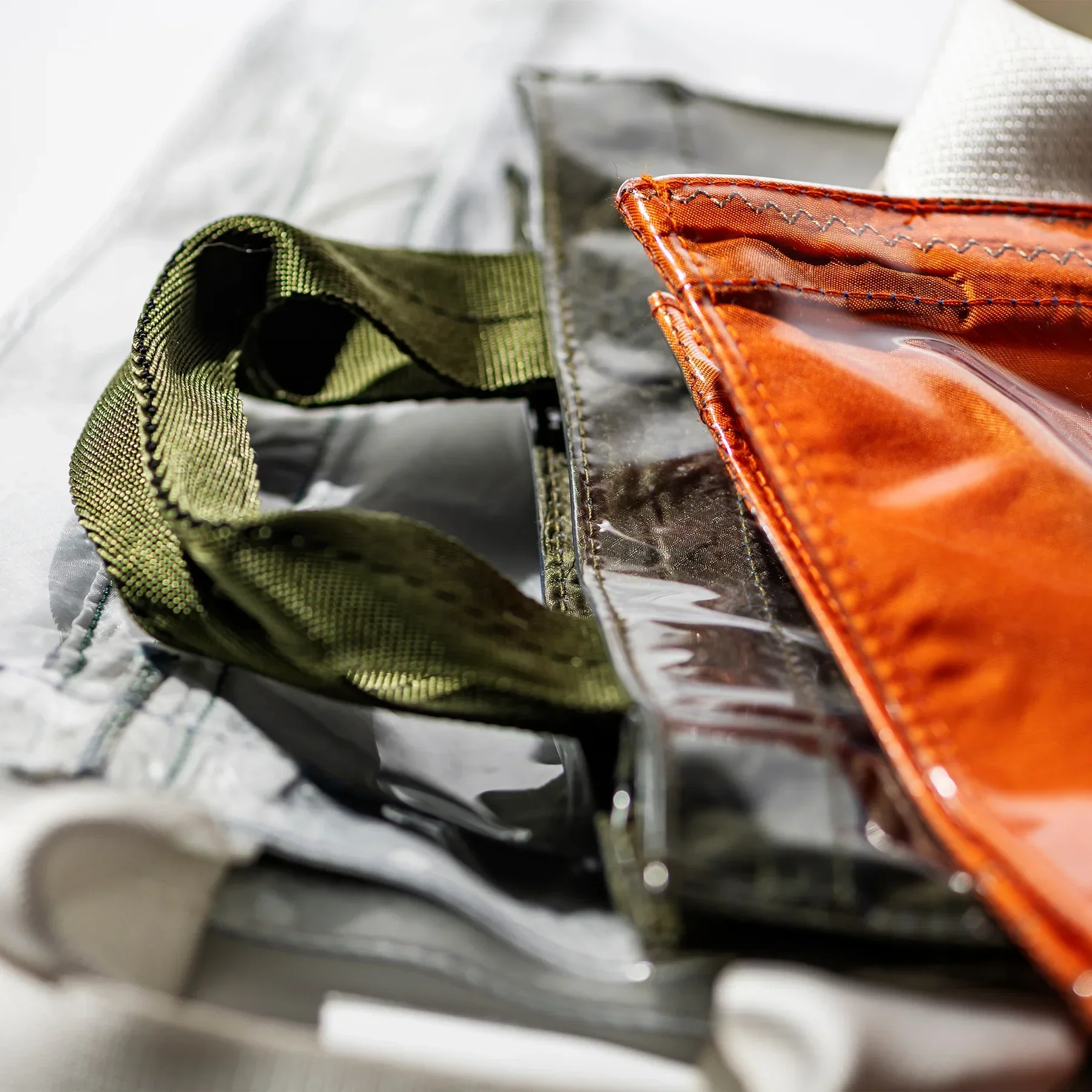 Covered Parachute Document Bag - Olive - Image 5