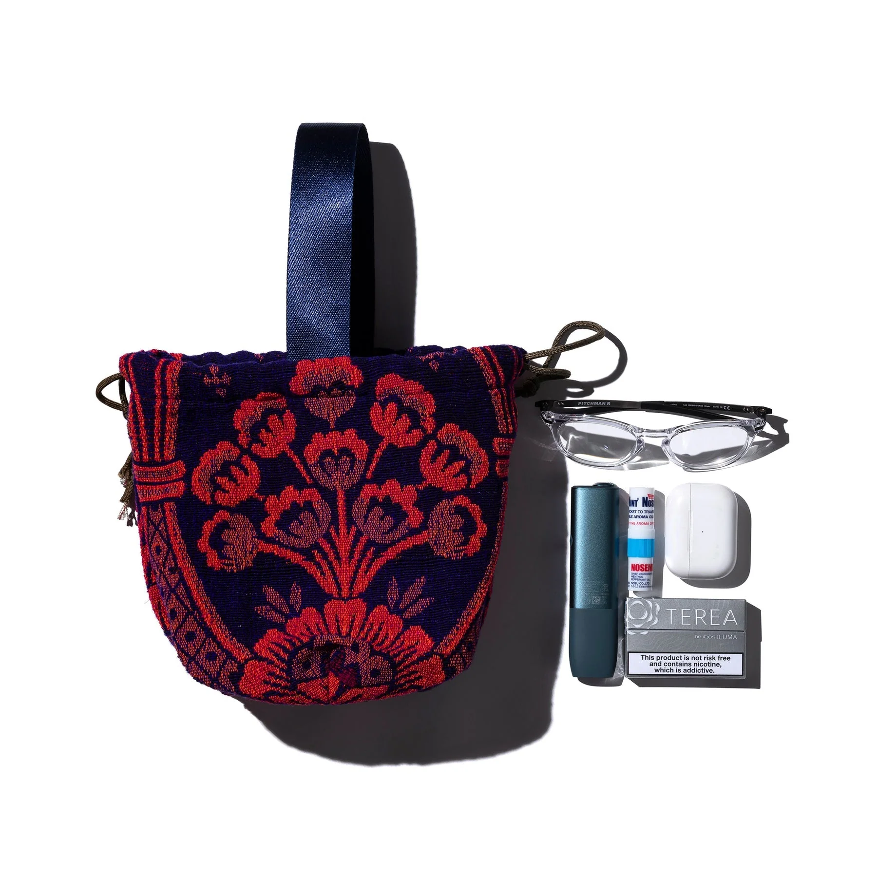 Jacquard Fabric Drawstring Bag - Image 3