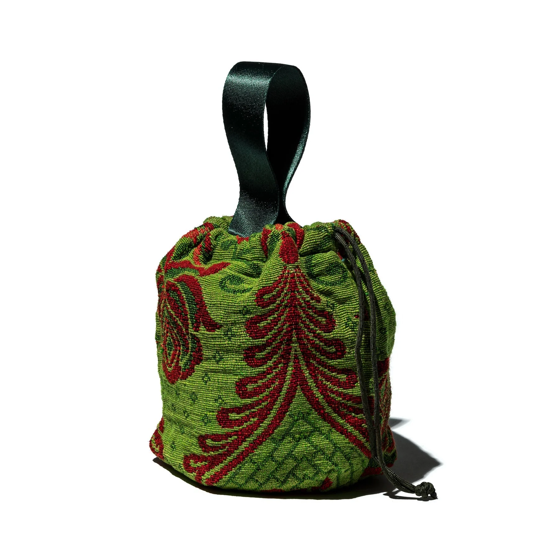 Jacquard Fabric Drawstring Bag - Image 5