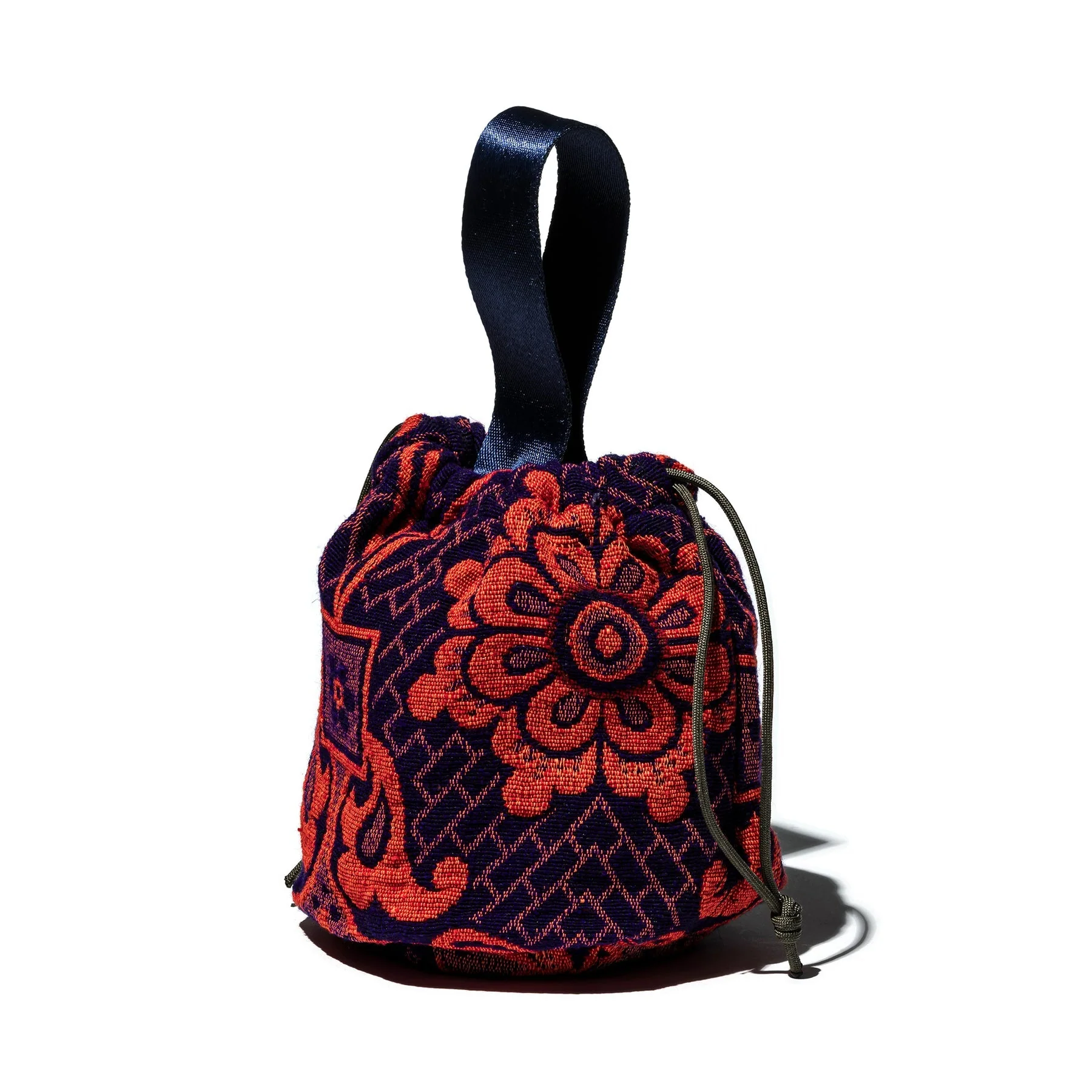 Jacquard Fabric Drawstring Bag - Image 6