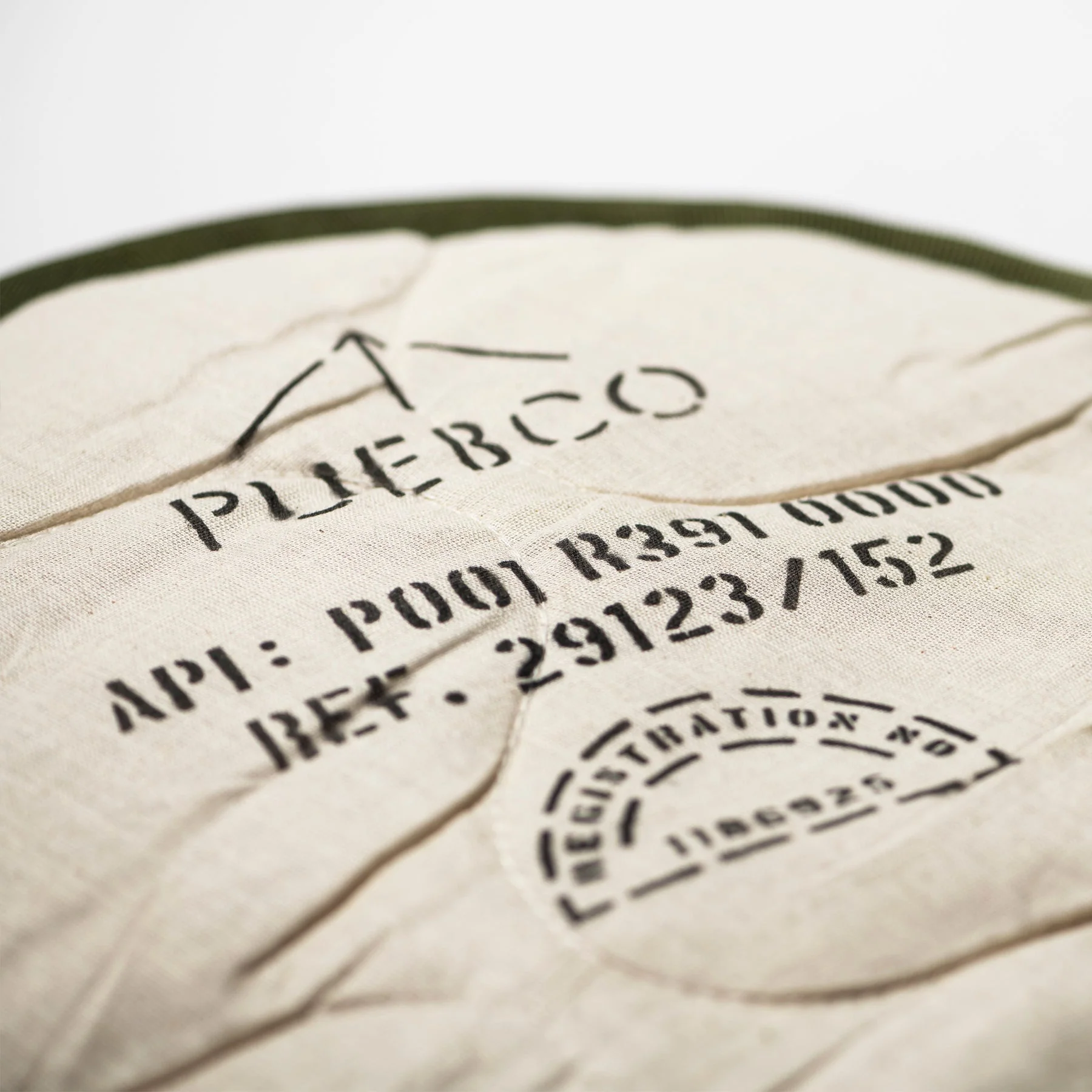 Quilted Olive Seat Cushion For Stool - Image 3