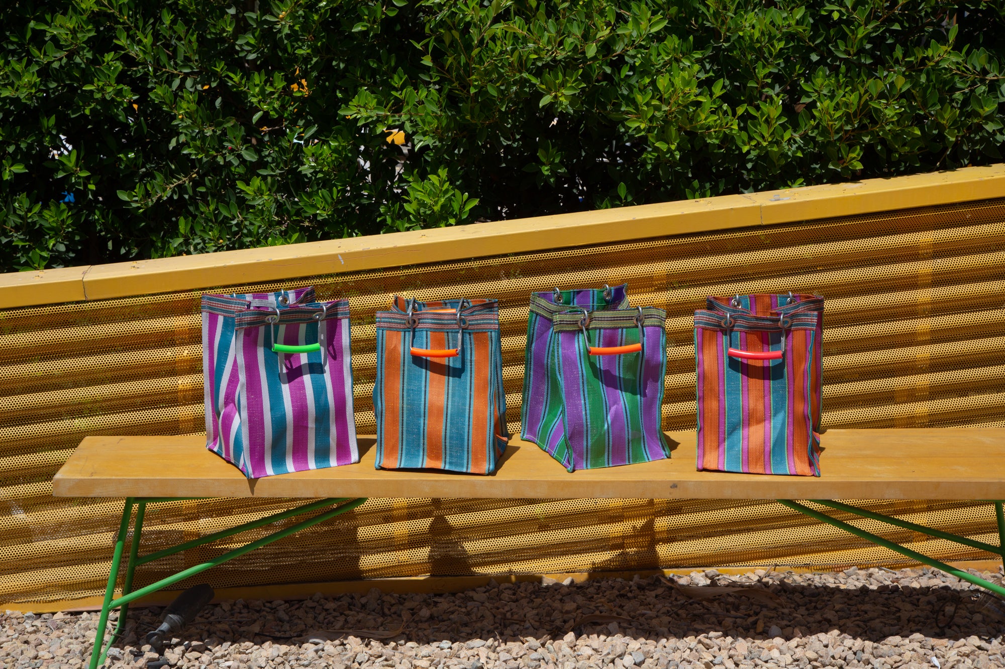 RECYCLED PLASTIC STRIPE BAG - Rectangle D30 - Image 13