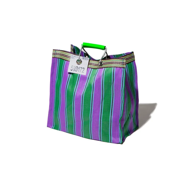 RECYCLED PLASTIC STRIPE BAG - Square - Image 6