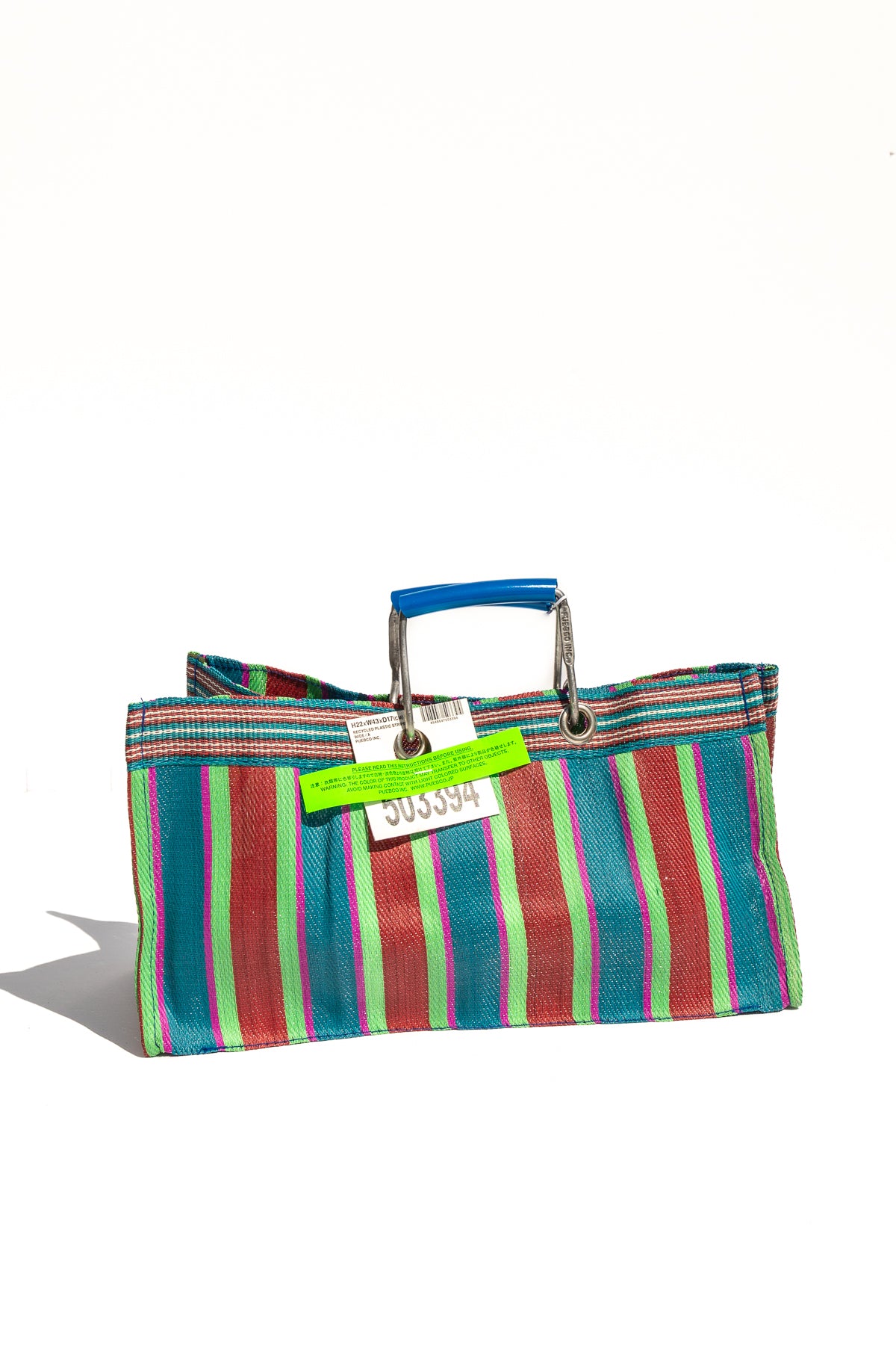 RECYCLED PLASTIC STRIPE BAG - Wide - Image 3