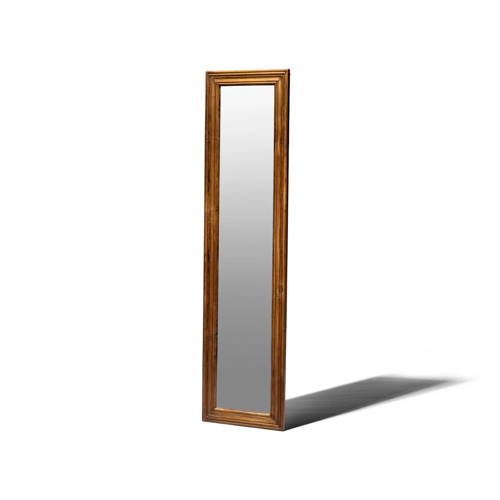 TEAK WOOD FIGURE MIRROR