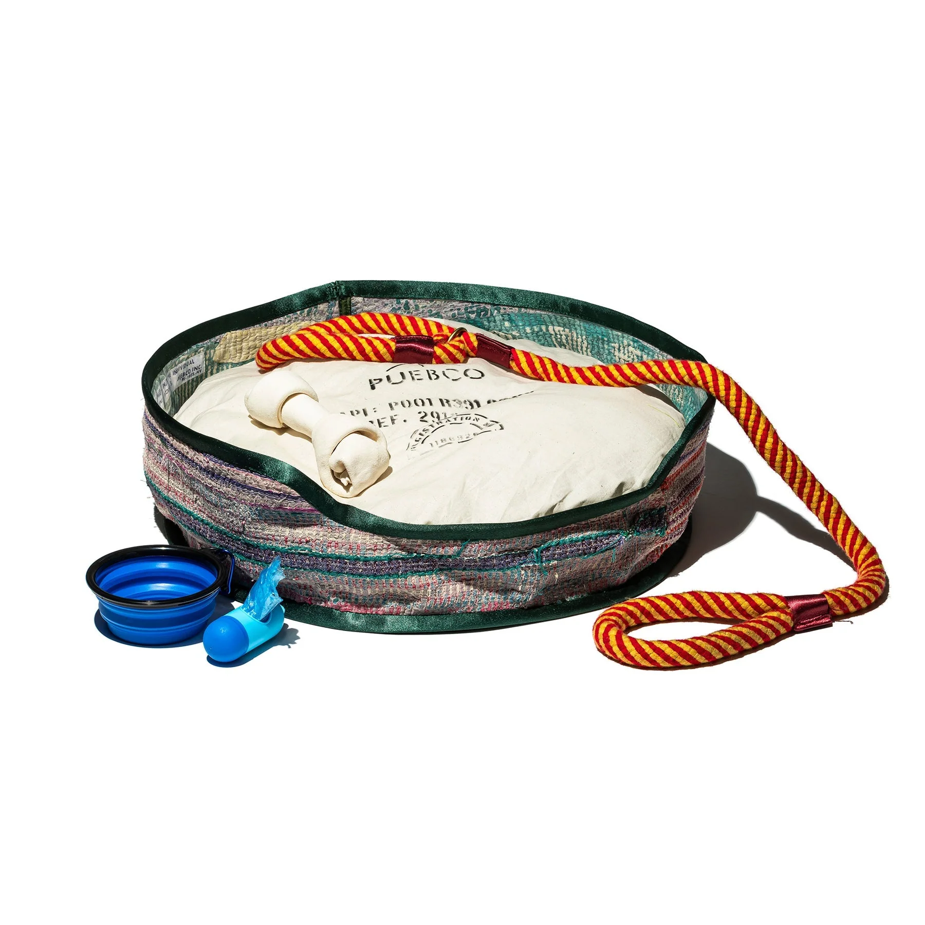 Vintage Kantha Quilt Pet Bed with Cushion - Image 2
