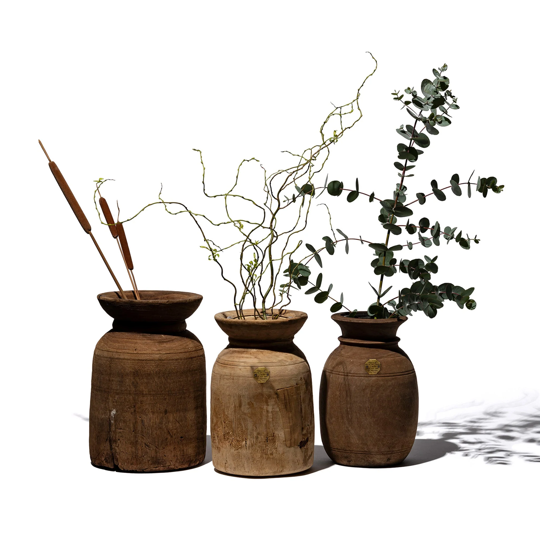 VINTAGE WOODEN POT W/GLASS CYLINDER - Image 8